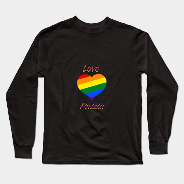 Love Gay Pride  Rainbow Heart Long Sleeve T-Shirt by BlueDolphinStudios